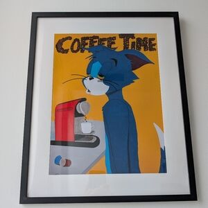 Tired Cat Needs Coffee Time Print 30x40cm Print Only
